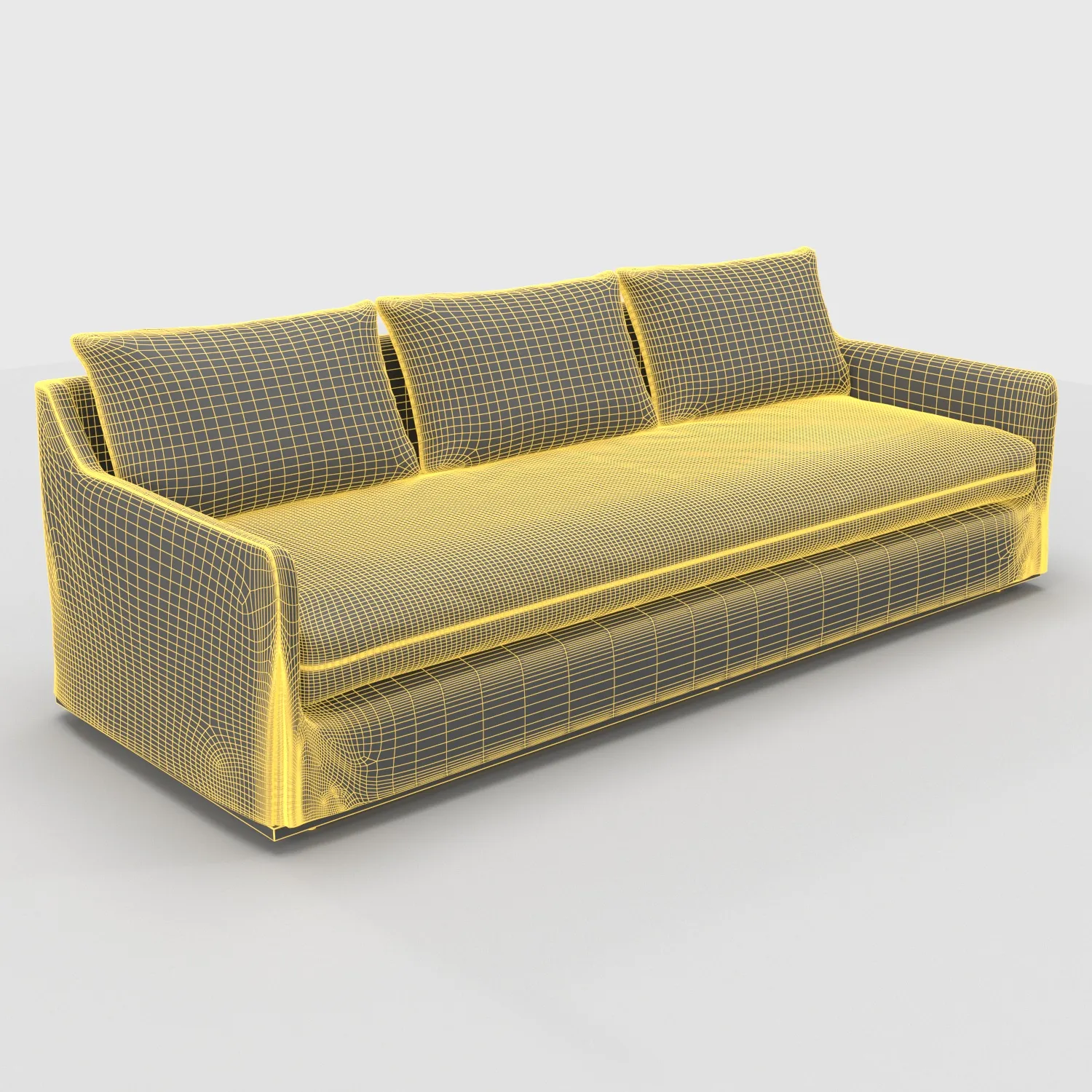 Skirted Track Arm 3 Seatter Sofa PBR 3D Model_07